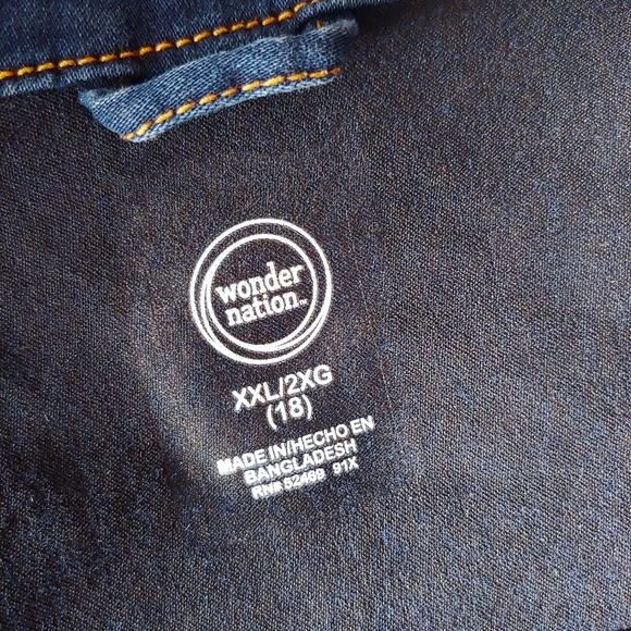 Wonder Nation Girls Embroidery Patch Jean Jacket - Picture 9 of 11